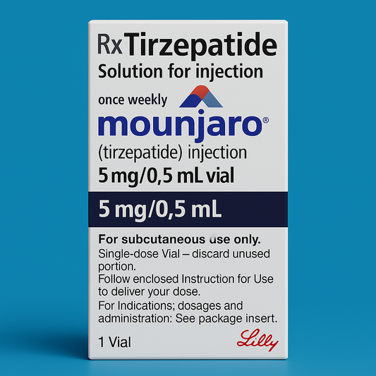 Mounjaro 5mg injection vial and box – Trizepatide weight loss medicine available in India